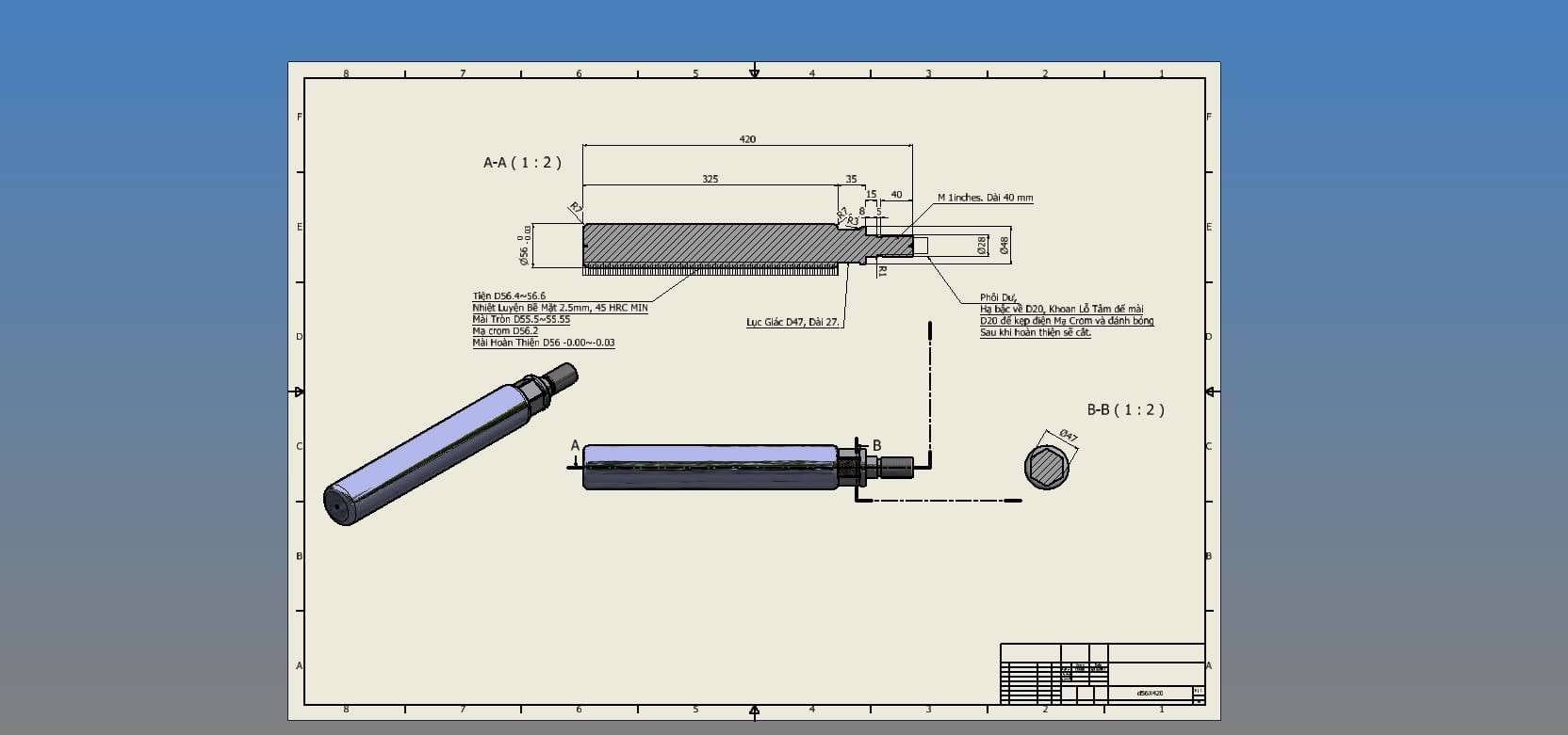 Bản vẽ piston máy đồng hóa sữa - Thủy Lực Sài Gòn