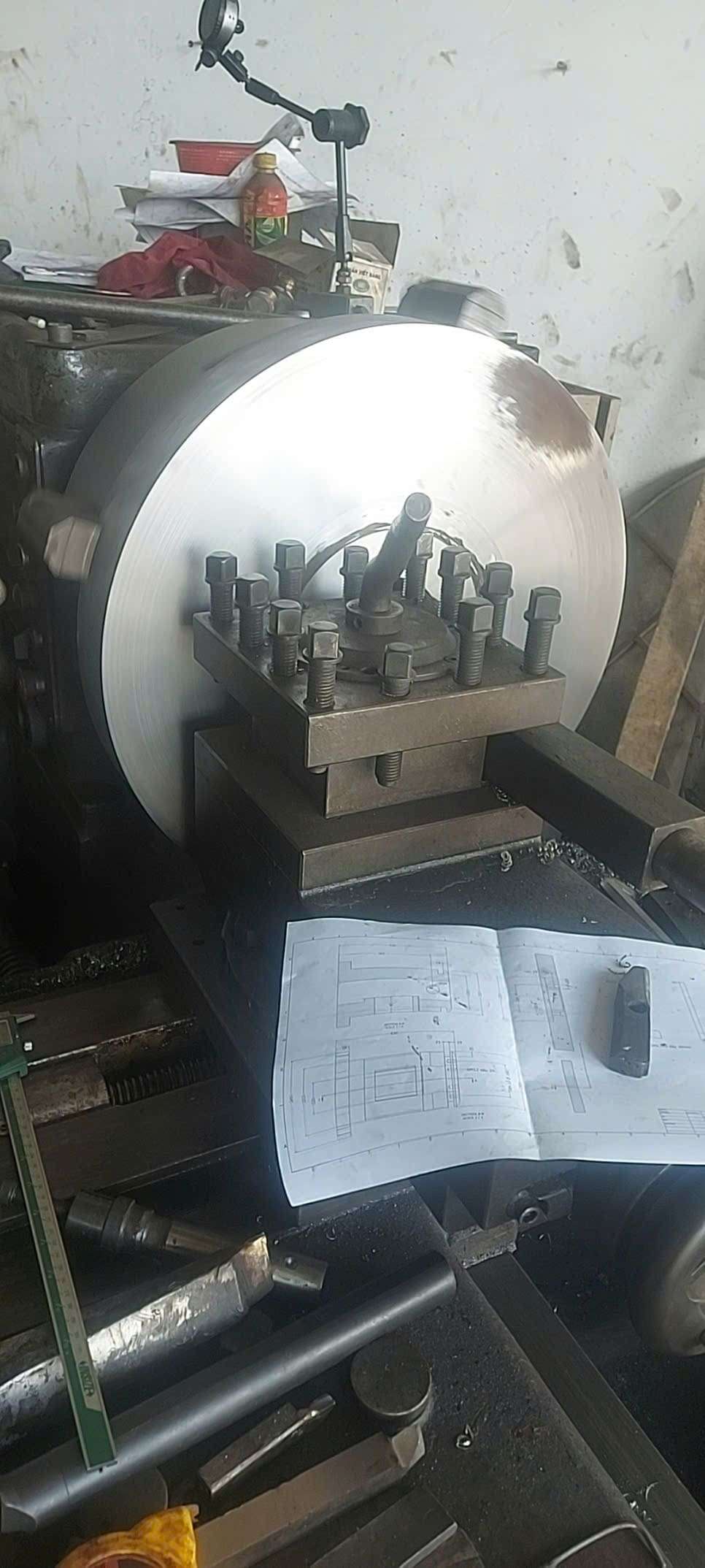 Liên Hệ Công Ty Thủy Lực Sài Gòn 5 Tiện khỏa mặt bích D550 dày 80mm trên máy tiện lớn tại Thủy Lực Sài Gòn