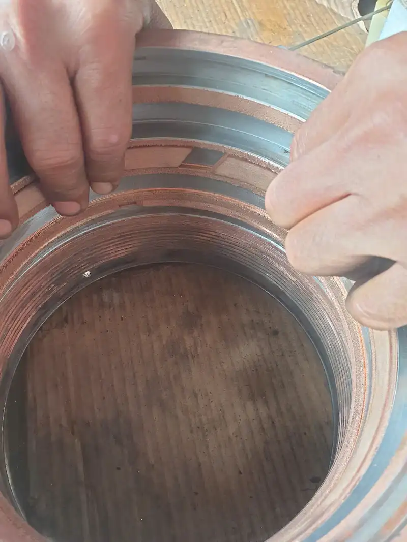 Mạ đồng đỏ nắp chặn trên 8 ty ben STPS.CO để phục hồi kích thước và chống oval
